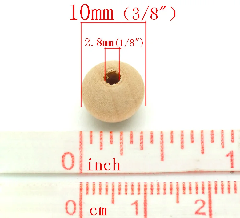 LASPERAL DIY 5-500 шт. натуральные круглые деревянные бусины для изготовления ювелирных изделий Spacer Бусины для поделок DIY 25/20/7/16/30/10/18/12/14 мм - Цвет: 10mm 300PCs