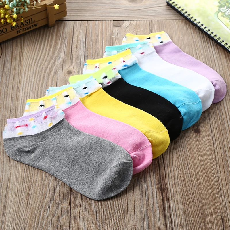YEAMOLLY/весенние женские хлопковые мягкие дышащие короткие носки однотонные