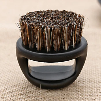 Günstige 1 Pcs Ring Design Pferd Borsten Männer Rasieren Pinsel Kunststoff Tragbare Barber Bart Pinsel Salon Gesicht Reinigung Rasiermesser Pinsel