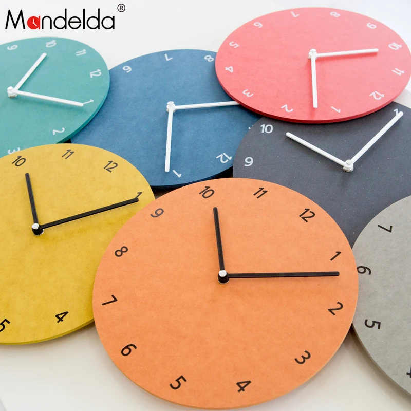 Mandelda Настенные часы 10 дюймов короткие современные настенные несколько цветов