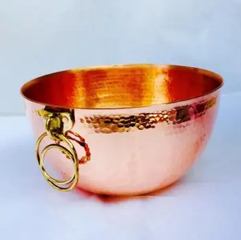 

Hand Hammered Soy Copper Round Bottom Bowl for Whisking and Confectionery