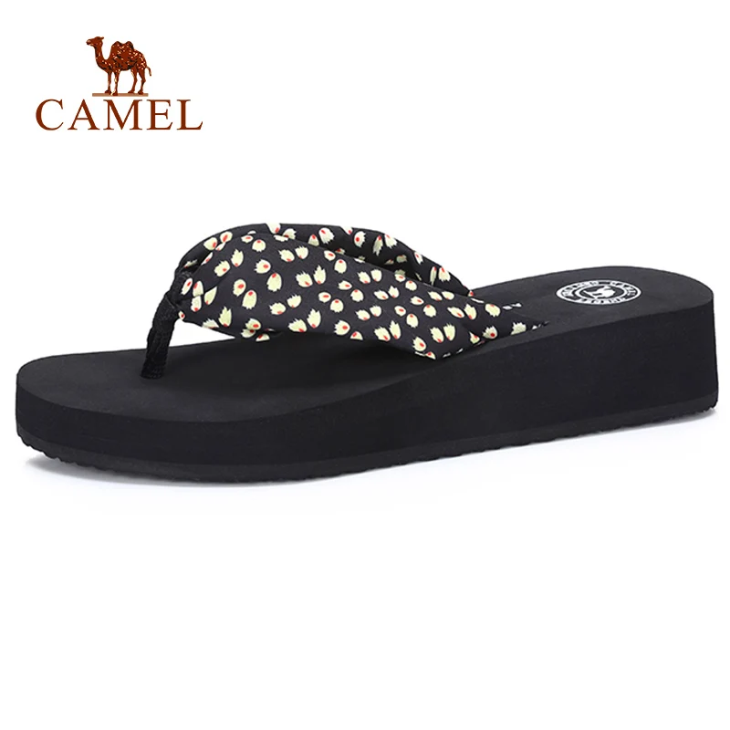 

CAMEL New Fashion Simple Casual Women Beach Slippers Women Comfort Med Platform Ourdoor Slippers Summer Flip Flops Cool Leisure