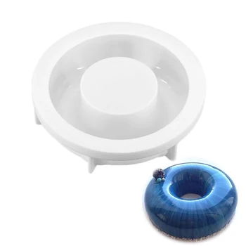 

1PCS Round Doughnuts Shaped Food grade Silicone Cake Mold Baking Dessert Mousse Chocolate Jelly Tool Cake Food Decorating Tools