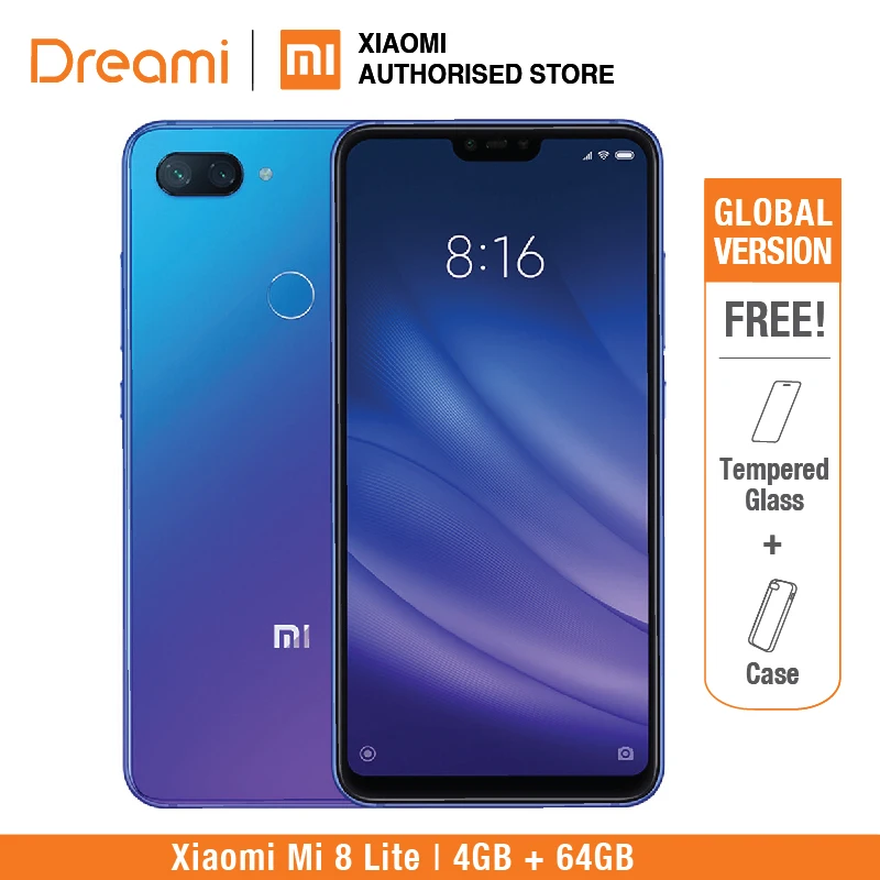 Глобальная версия Xiaomi Mi 8 Lite 64 ГБ 4 оперативная память (Новый и