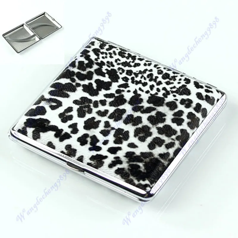 

Leopard Pattern Cigarette(20 pcs) Tobacco Pocket New Case Box Holder BW Leather
