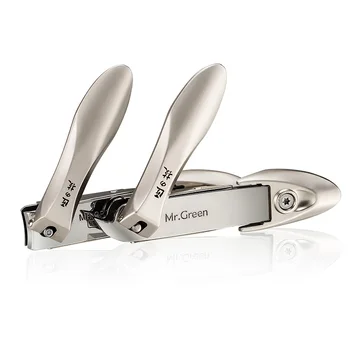 

Mr Green 2 in 1 Large Professional Nail Clippers Inclined Cuticle Pusher with Steal Case Finger Toe Nail Files Manicure Trimmer