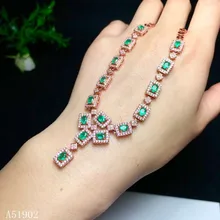 KJJEAXCMY Fine jewelry 925 sterling silver inlaid natural emerald gemstone female necklace pendant support test kjjeaxcmy fine jewelry 925 sterling silver inlaid natural gemstone amber wax female ring support test