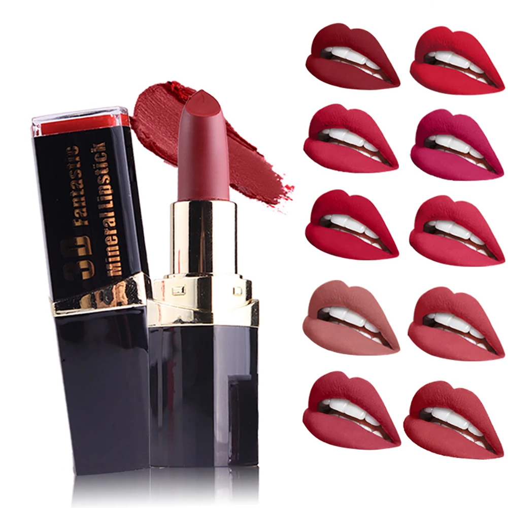 Women Lip Stick Matte Effect Moisturizing Long Lasting Lipstick Makeup