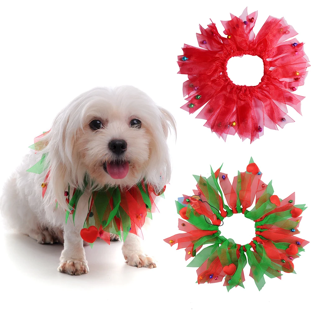 TINGHAO Pet Dog Cute Christmas Decorative Collar with Jingle Bells Xmas