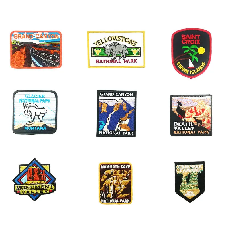 

GRAND CANYON Death Valley Monument Valley GRAND CANYON MAMMOTH CAVE Iron On Patches NATIONAL PARKS Travel Souvenirs