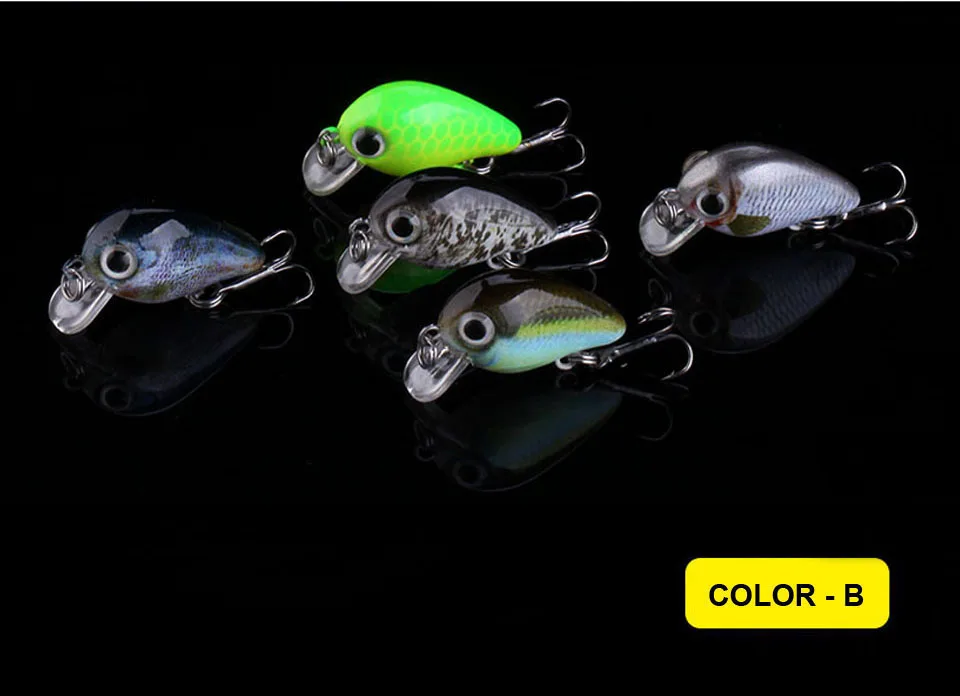 Ходить Рыбы 5 шт./лот 2,7 см 1,4 г Topwater 0,1-0,5 м воблер Япония мини Crankbait 5 приманки с пластик Box Нахлыстом Приманки сумасшедший