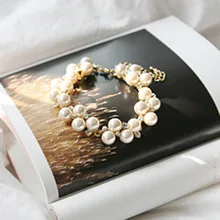 New Simulated Pearl Bracelet Gold Silver Color Jewelry For Women Gifts Popular Jewelry