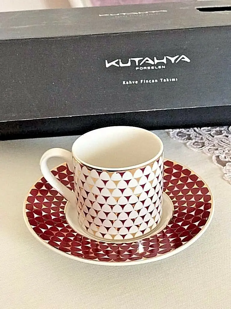 Набор из 6 Kutahya Porselen турецкие кофейные чашки для эспрессо и блюдца
