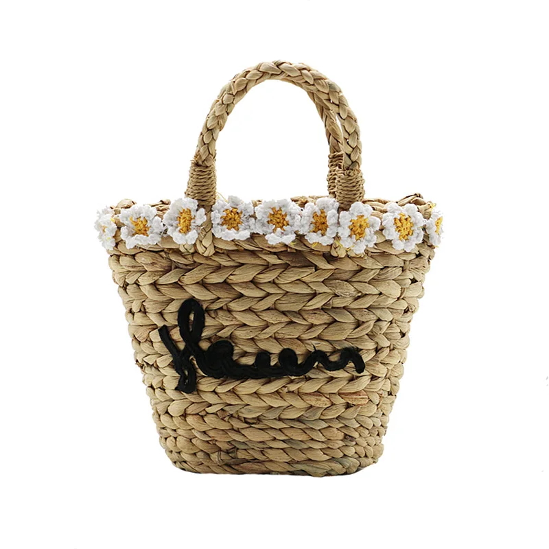 Women Summer Beach Handbag Female Straw Bags Vintage Handmade Lady Shoulder Bag Travel Flower Mini Weave Crossbody Tote SS3117 (2)