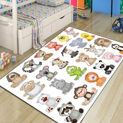 Еще цветные джунгли милые забавные животные Современный 3d принт нескользящие микрофибры для детской комнаты Декоративные области коврик