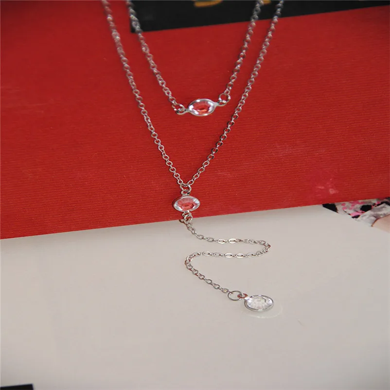 Fashion Necklace chain for women Women Multilayer Alloy Pendant Necklace Chain Jewelry collares mujer Collier ras de cou A15#N (11)