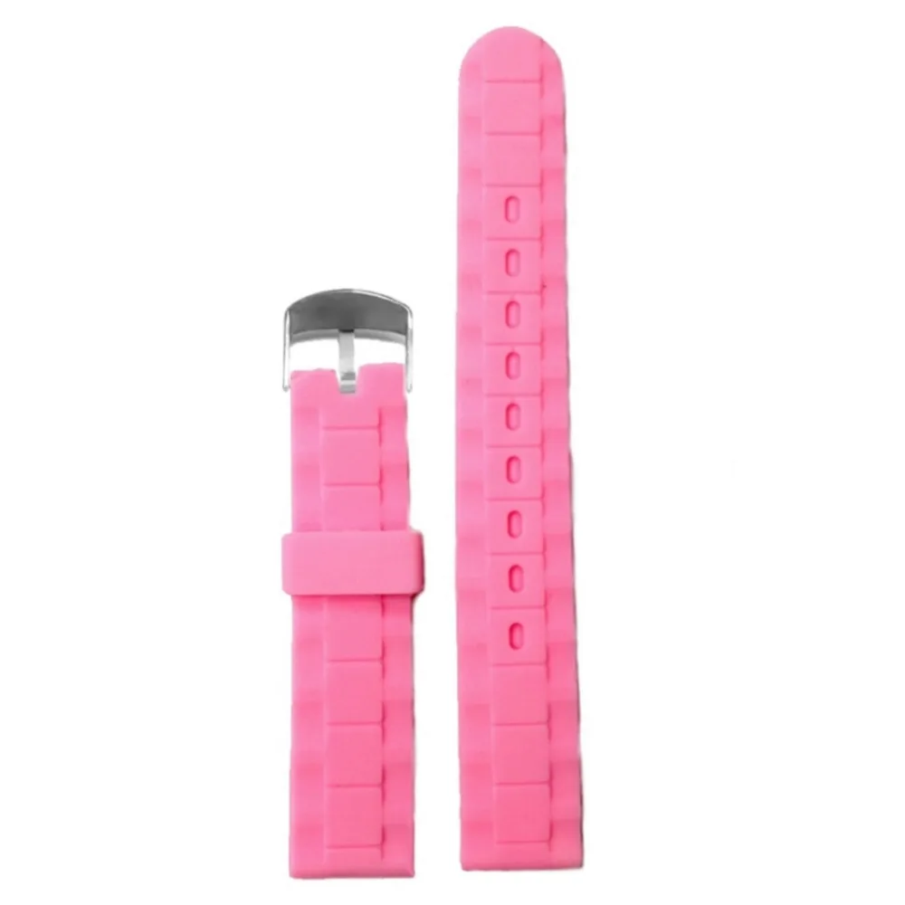 16 мм розовый Mimosa силиконовый желе резиновый ремешок для часов WB1060L16JB|watch band black