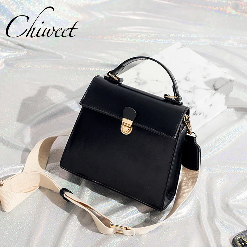 

Brand Luxury Solid Color Ladies Hand Bags 2019 Designer Handbags OL Tote Bag Female Wide Shoulder Strap Bag Women Messenger Bags