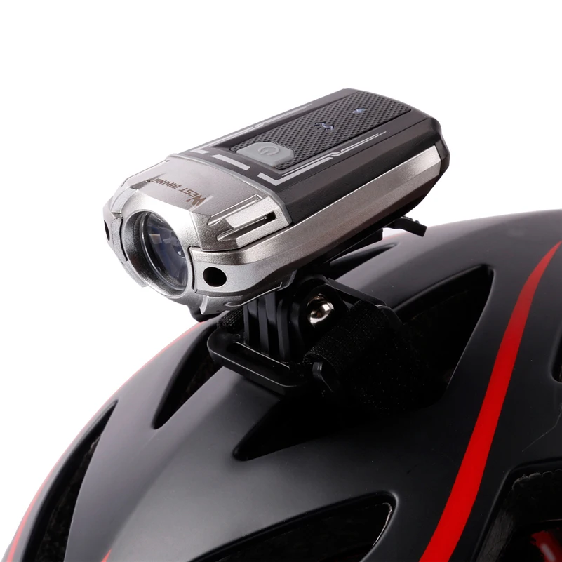 

USB Rechargeable Handlebar LED Front Bike Light Helmet Safety Light