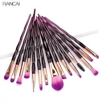 

RANCAI 15pcs Rainbow Makeup Brushes Tool Cosmetic Brush Set Rhinestone Powder Eyeshadow Concealer Facial Foundation Brush Kit