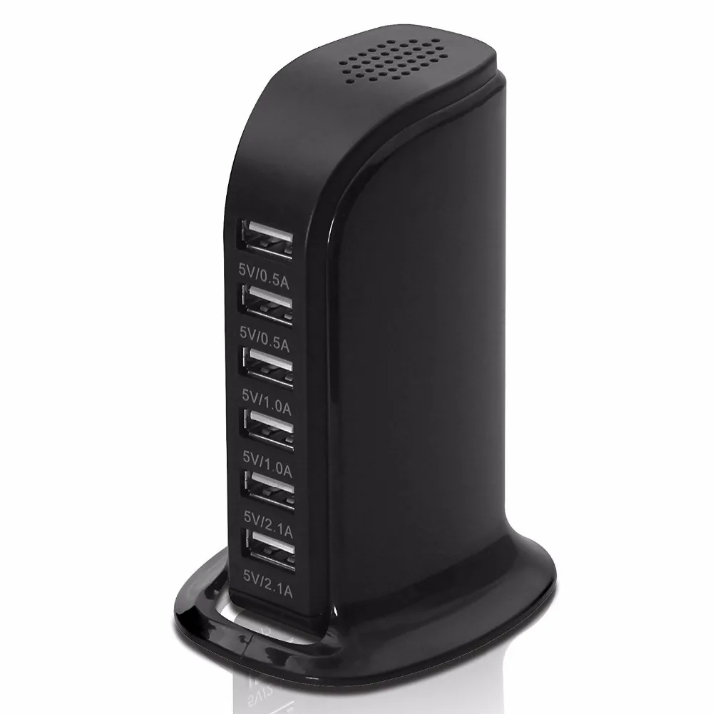 Costyleen USB Tower Power Adapter 6 Port Charging Station with Quick