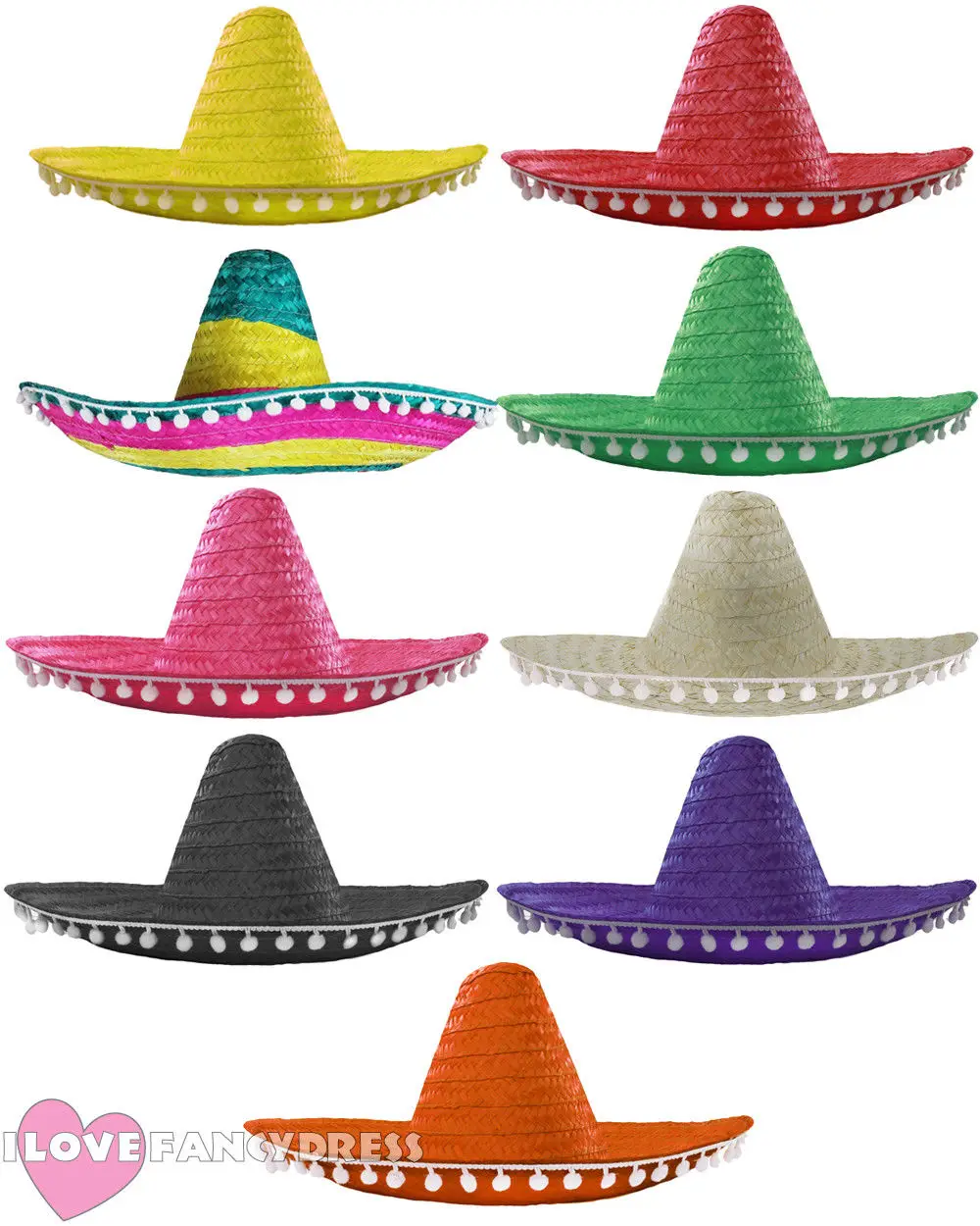 

I LOVE FANCY DRESS MEXICAN SOMBRERO STRAW HAT ADD MOUSTACHE CIGAR BANDIT FANCY DRESS HALLOWEEN COSTUME COCO DAY OF THE DEAD
