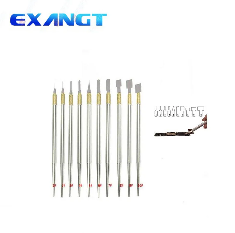 

10 in 1 IC Chip Repair Thin Blade Tool CPU Remover Burin To Remove iPhone Processors NAND Flash From Mainboard For BGA Product