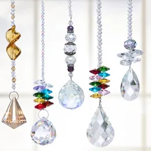 H& D набор из 5, люстра призматические кристаллы капли Радужная чакра Suncatcher с бисером украшения висячие орнамент для окна подарки