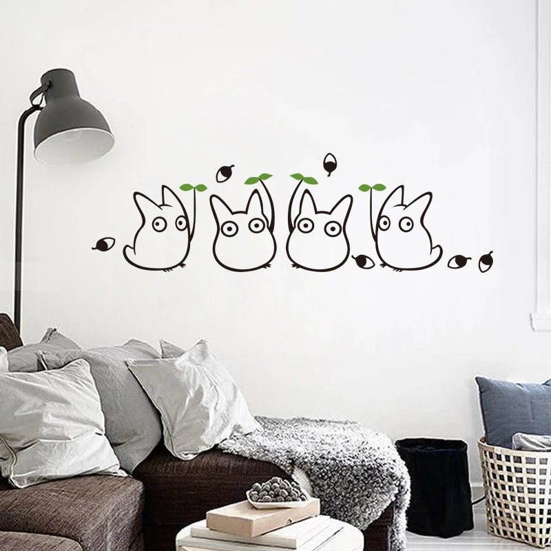 Cartoon Animal Wall Stickers Totoro Vinyl Art Decals For Children's Room PVC Removable Wallpaper Home Kindergarten Decoration Cartoon Animal Wall Stickers Totoro Vinyl Art Decals For Children's Room PVC Removable Wallpaper Home Kindergarten Decoration