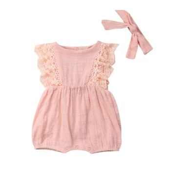 

Summer explosions infant baby lace small flying sleeves girl climbing clothes