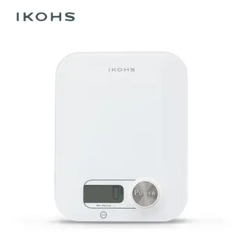 

IKOHS PONDUS WHITE Kitchen Scale without Batteries White Weight Min 5g LED Display Multifunctional Accuracy Automatic Control