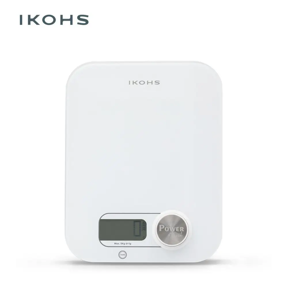  IKOHS PONDUS WHITE Kitchen Scale without Batteries White Weight Min 5g LED Display Multifunctional  - 32984958376