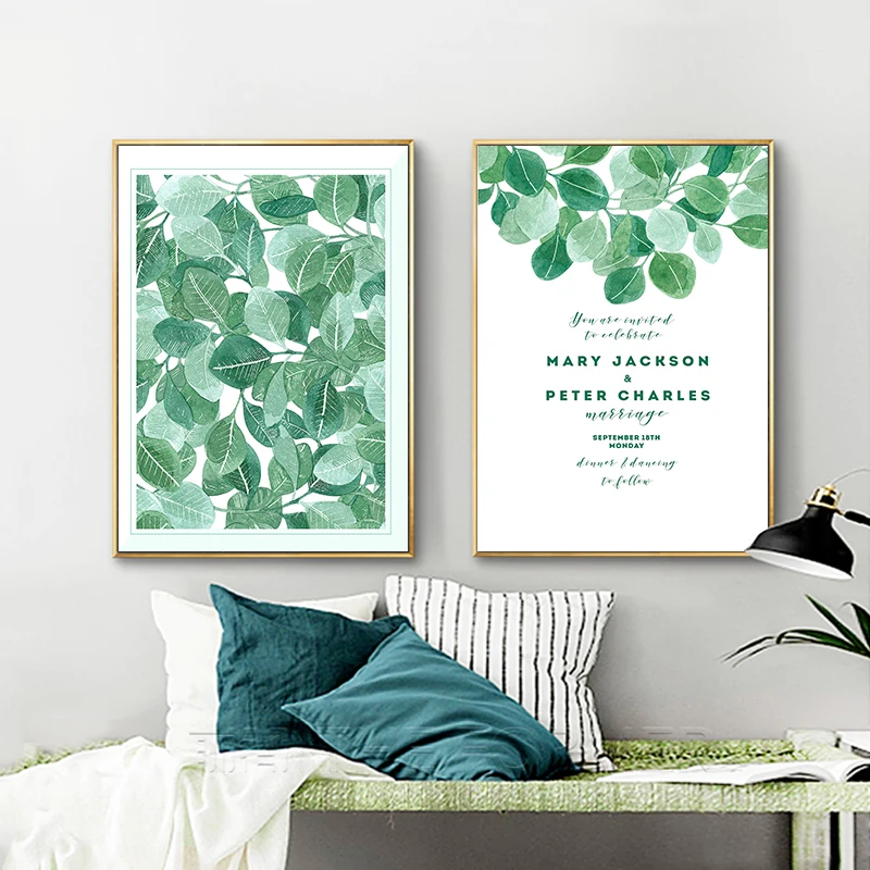  Wall Art Picture Nordic Green Fresh Green Plant Official Invitation Card Painting Art Print Poster  - 1.00001E+12