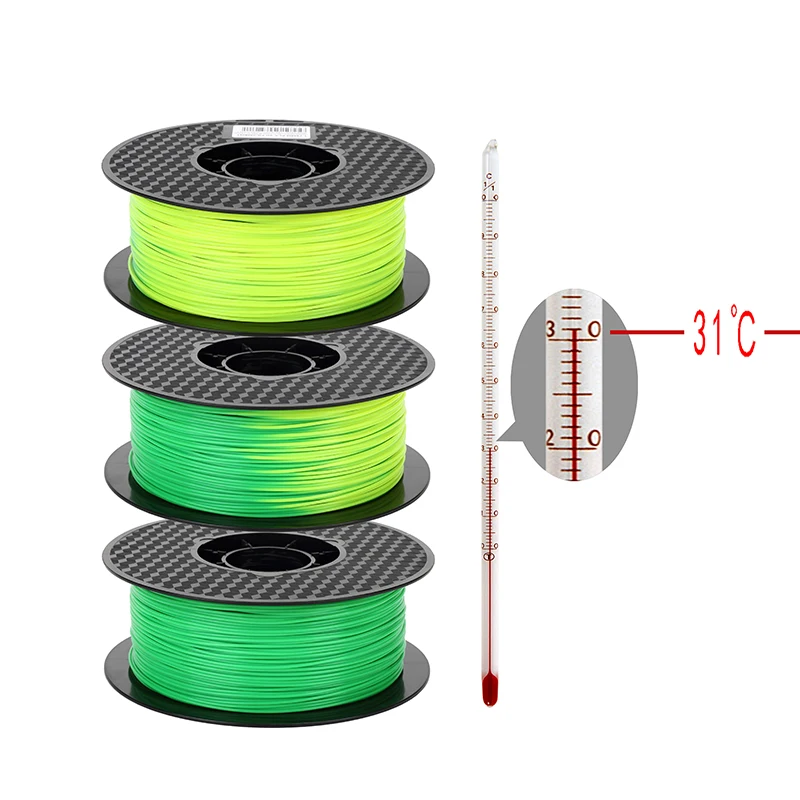 Jenny 3D Печатный Материал PLA нить 1 75 мм кг зеленый на желтый изменение