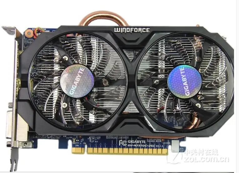 Для GIGABYTE GV-N75TOC-2GI Видеокарта для nVIDIA 750Ti GeforceGTX 2 ГБ 128Bit GDDR5 Видеокарты DVI Используются Карты