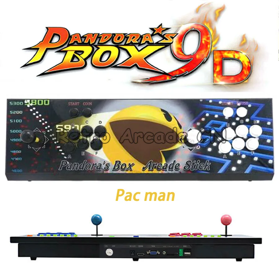Pandora box 9d 1500 / 2222 in 1 console 2 players joystick button HDMI VGA output HD usb for pc ps3 pandora's box 5s 6s 7