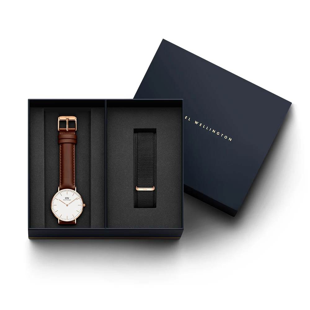 Наручные часы Daniel Wellington Classic St Mawes 36 мм RG White + часовой ремешок Cornwall для часов