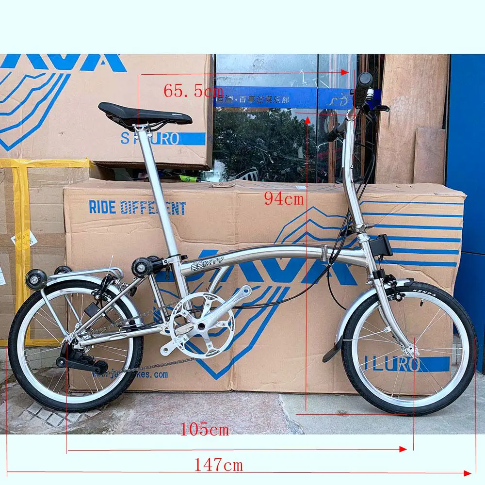 Flash Deal 3SIXTY Chrome Steel Folding Bike 16" 349 Larger Size Bicycle with Caliper Brake Mini Rear Rack Inner 3 5 Speed Foldable Bikes 5