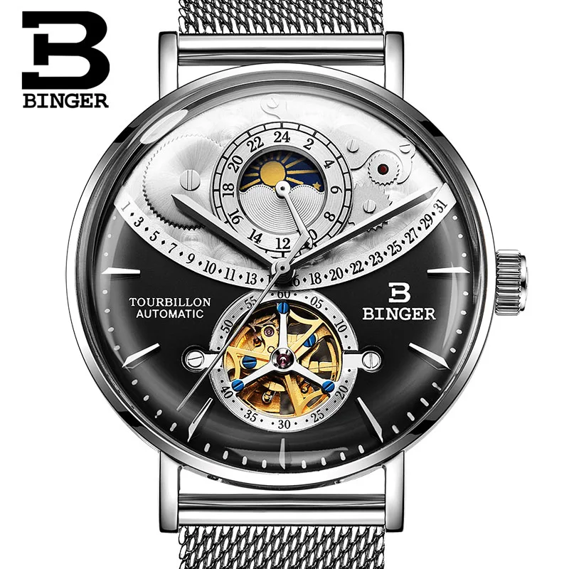 

Switzerland Automatic Watch Men BINGER Sports Mechanical Men Watches Luxury Brand Sapphire Relogio Masculino Waterproof Swimming