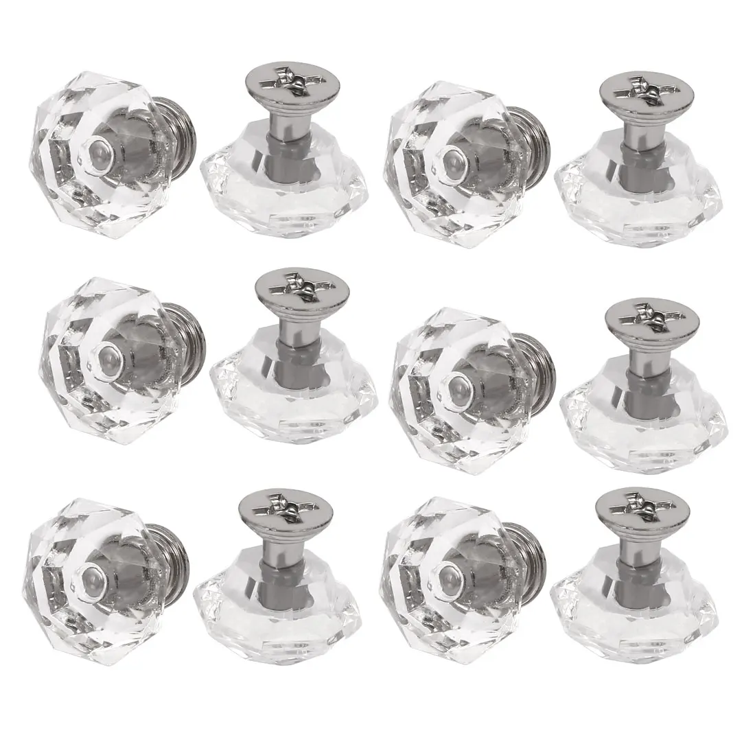 

UXCELL Cabinet Cupboard Drawer 26Mm Diamond Shape Crystal Plastic Pull Knob 12Pcs