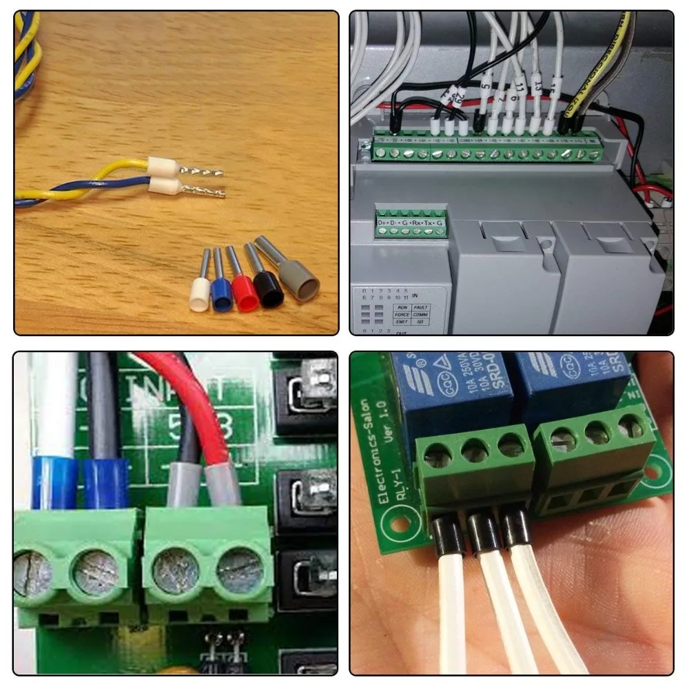 800 шт. провода наконечники изолированные обжимной контактный разъем комплект AWG 24-10, 8 размеров для электрических проектов