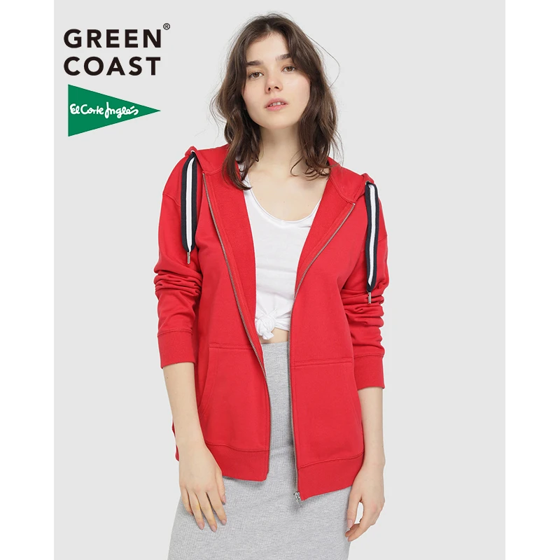 Green Coast Sudadera con Cremallera de Mujer Capucha Dos Bolsillos Tipo con capucha y - AliExpress