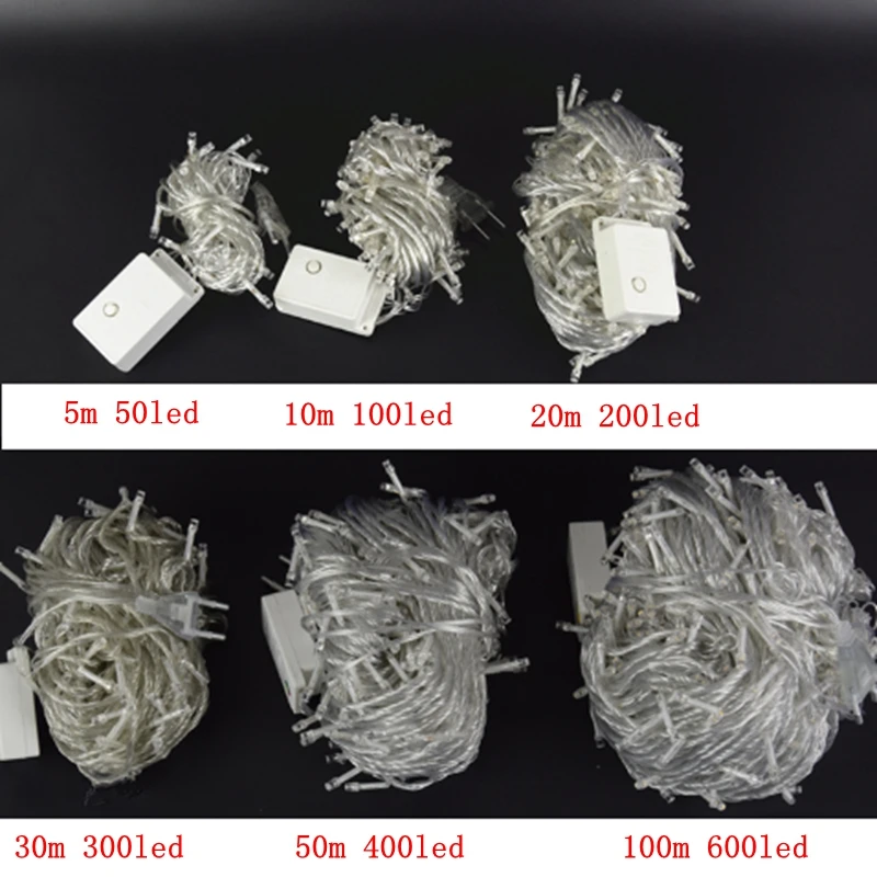 Водонепроницаемый открытый дом 10 м 20 м 30 м 50 м 100 м светодио дный Фея огни строки для рождественской вечеринки Свадебные праздничные