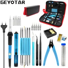 Best Price 220v 60w Eu Plug Adjustable Temperature Electric Soldering Iron kit Desoldering Pump Tin Wire Pliers Welding Tools Storage Bag Best Price 220v 60w Eu Plug Adjustable Temperature Electric Soldering Iron kit Desoldering Pump Tin Wire Pliers Welding Tools Storage Bag