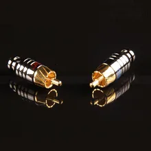 1 pair GODMUSIC Pure copper plated gold RCA Lotus plug Signal cable plug Audio plug 4MM aperture