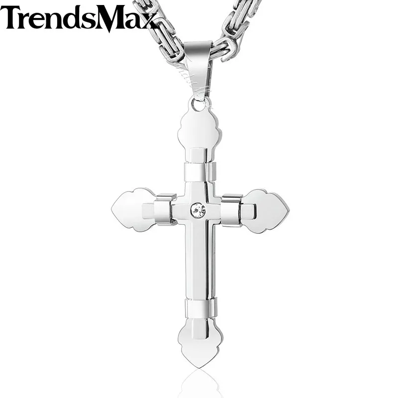 Мужское колье с подвеской крестом из нержавеющей стали|cross pendant necklace|pendant necklacenecklace