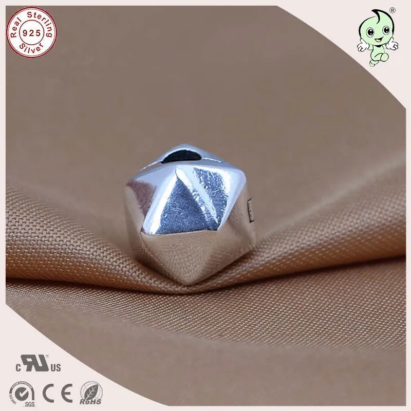 

High Quality Retro 925 Real Silver Rhombic Section Clip Charm Fitting European Famous Silver Snake Chain