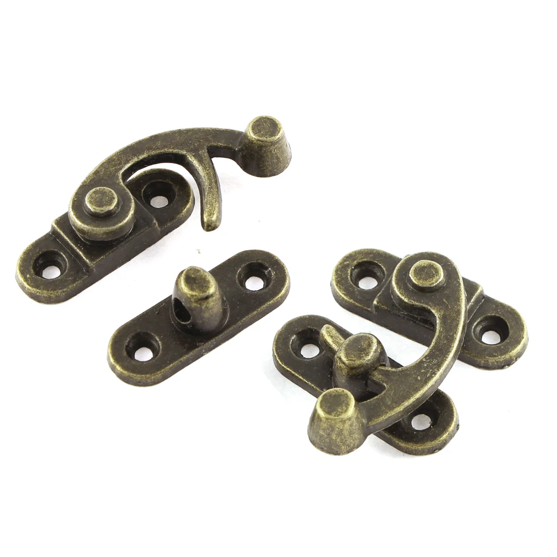 UXCELL 2Pcs 2mm/ 0.08" Vintage Style Jewelry Cigar Box Buckle Hook Lock