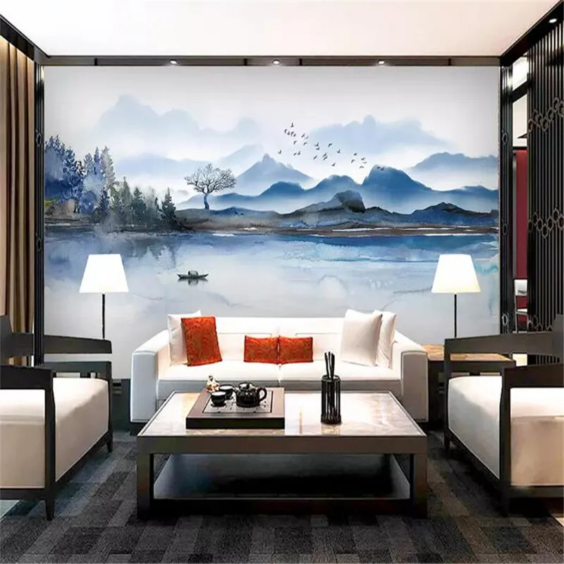 New ink landscape background wall professional production mural factory wholesale wallpaper mural poster photo wall New ink landscape background wall professional production mural factory wholesale wallpaper mural poster photo wall