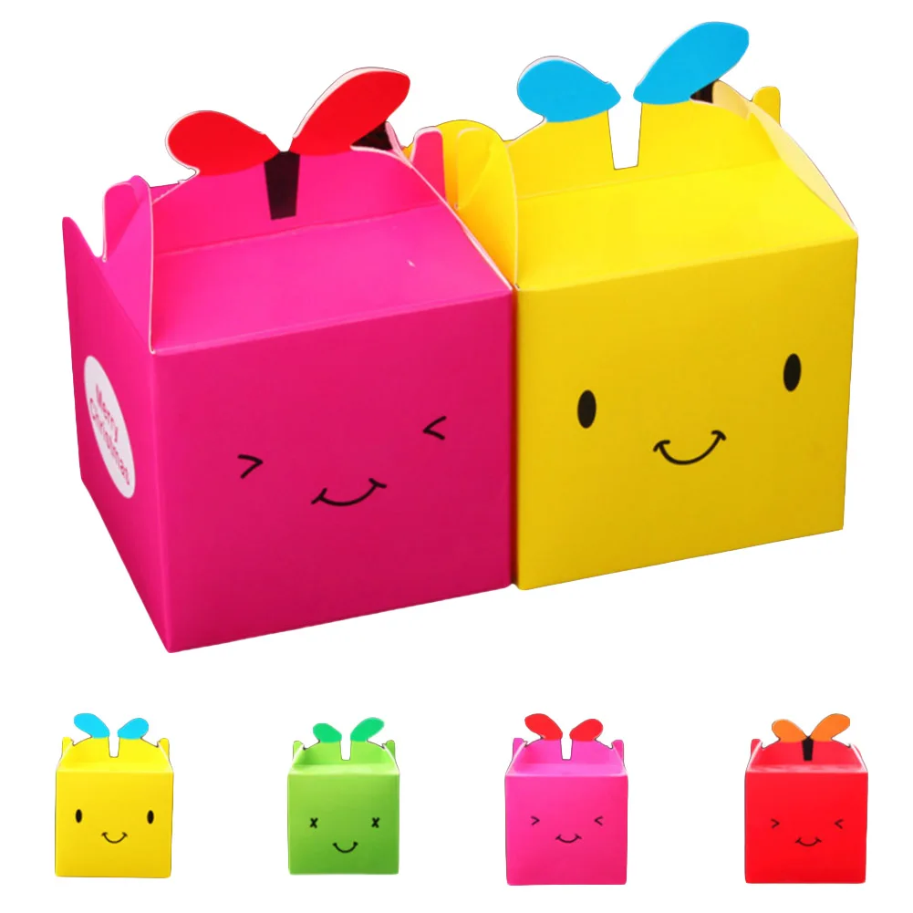 1 piece Cute Smiley apple box kids favors candy Boxes Colorful